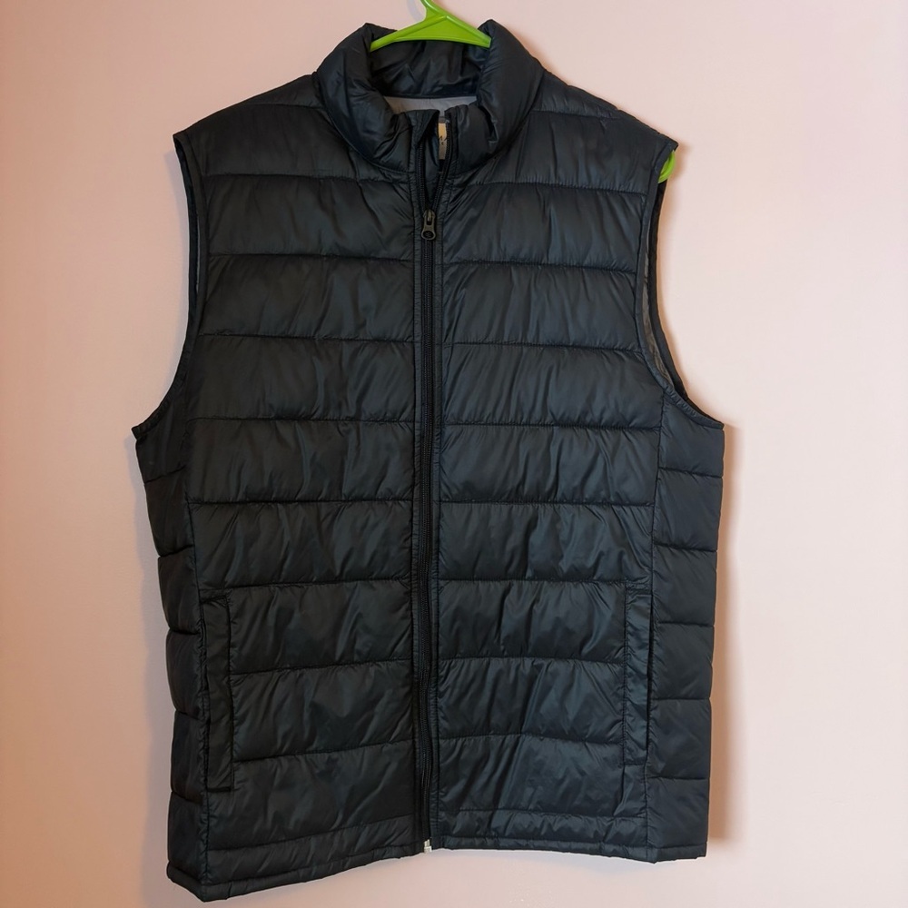 💙Sonoma Black Puffer Vest with Quilted Design and Full-Length Zipper